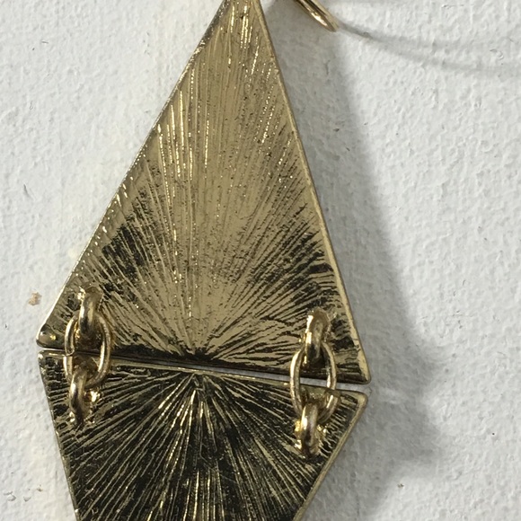 Yellow Triangle Rhinestone Earrings - Picture 7 of 8